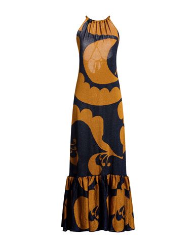 Woman Maxi dress Blue Size 8 Viscose, Polyester