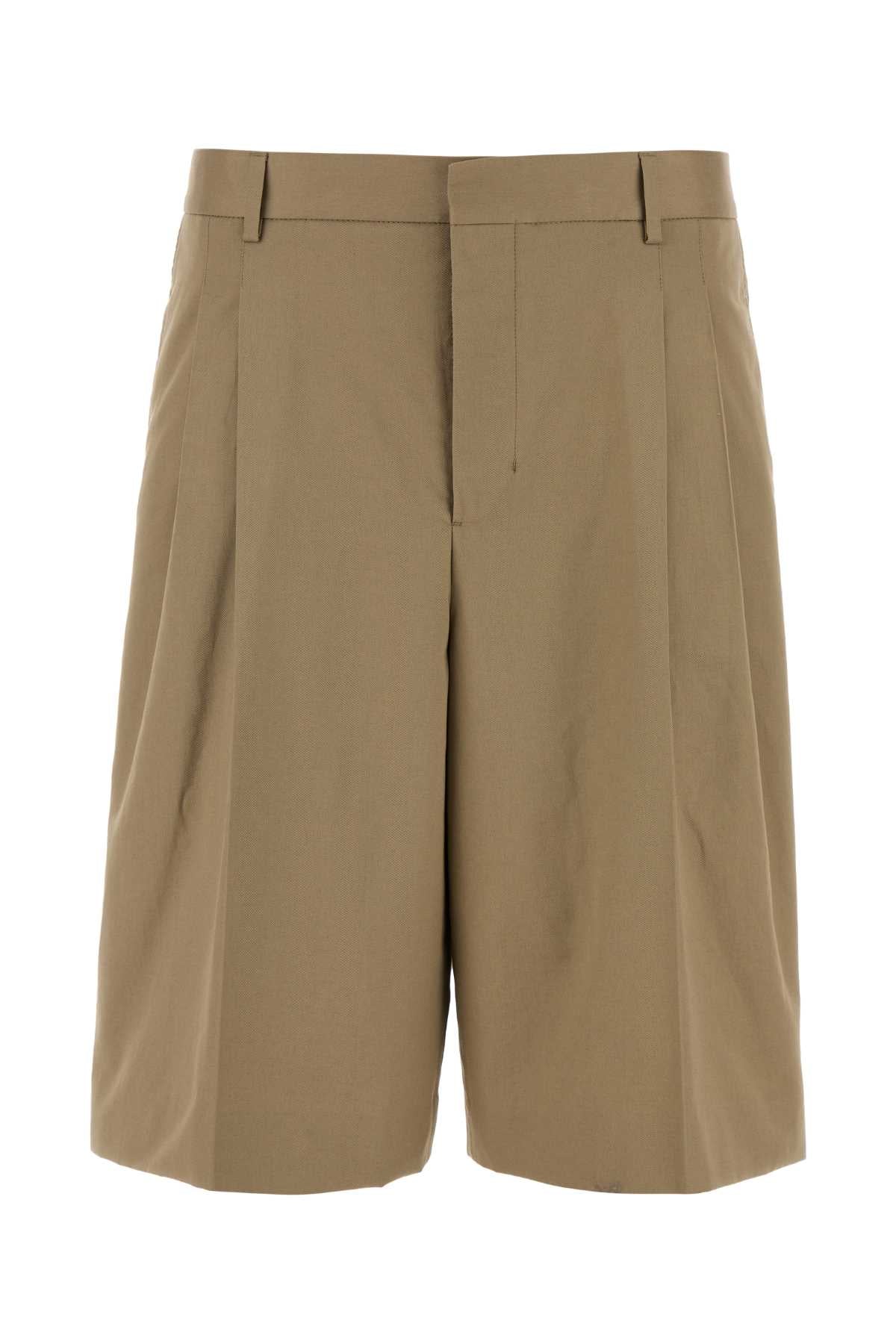 Waist Bermuda Shorts — Beige