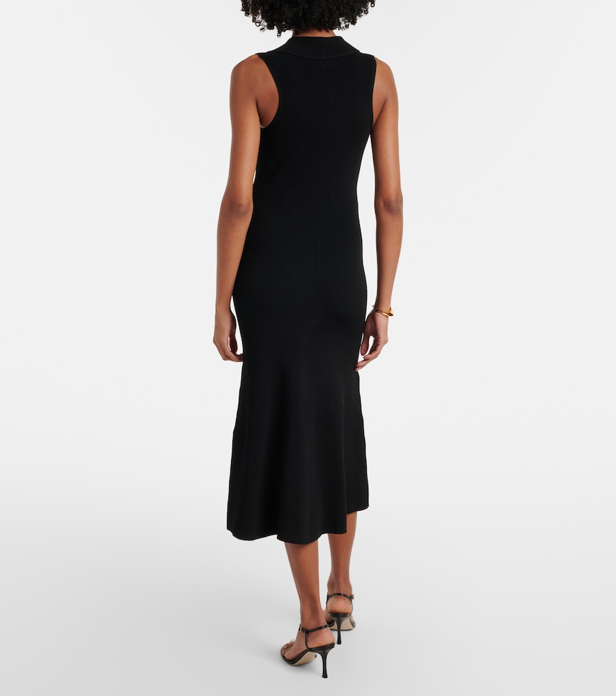 Mira ribbed-knit midi dress
