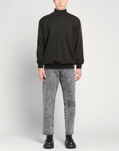 Man Turtleneck Charcoal Size 44 Merino Wool