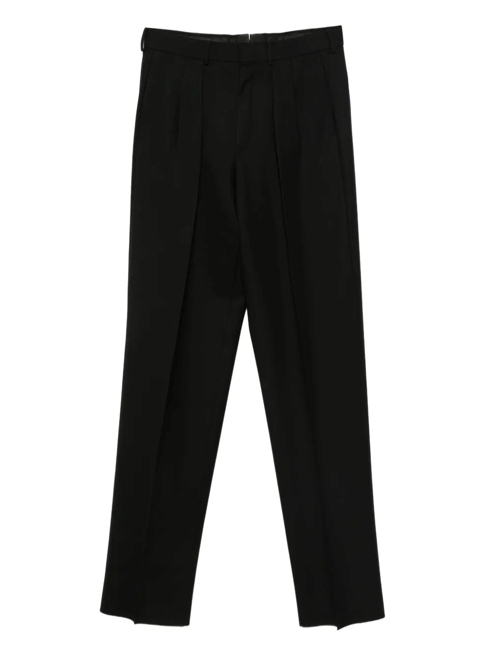 High Twist Wool Pleated Trousers