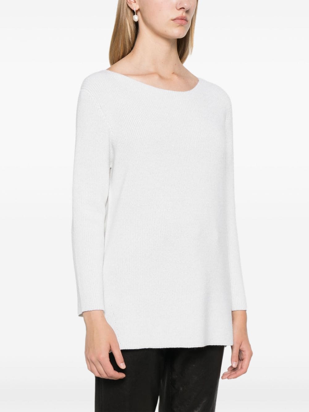 Wool Blend Boatneck Sweater