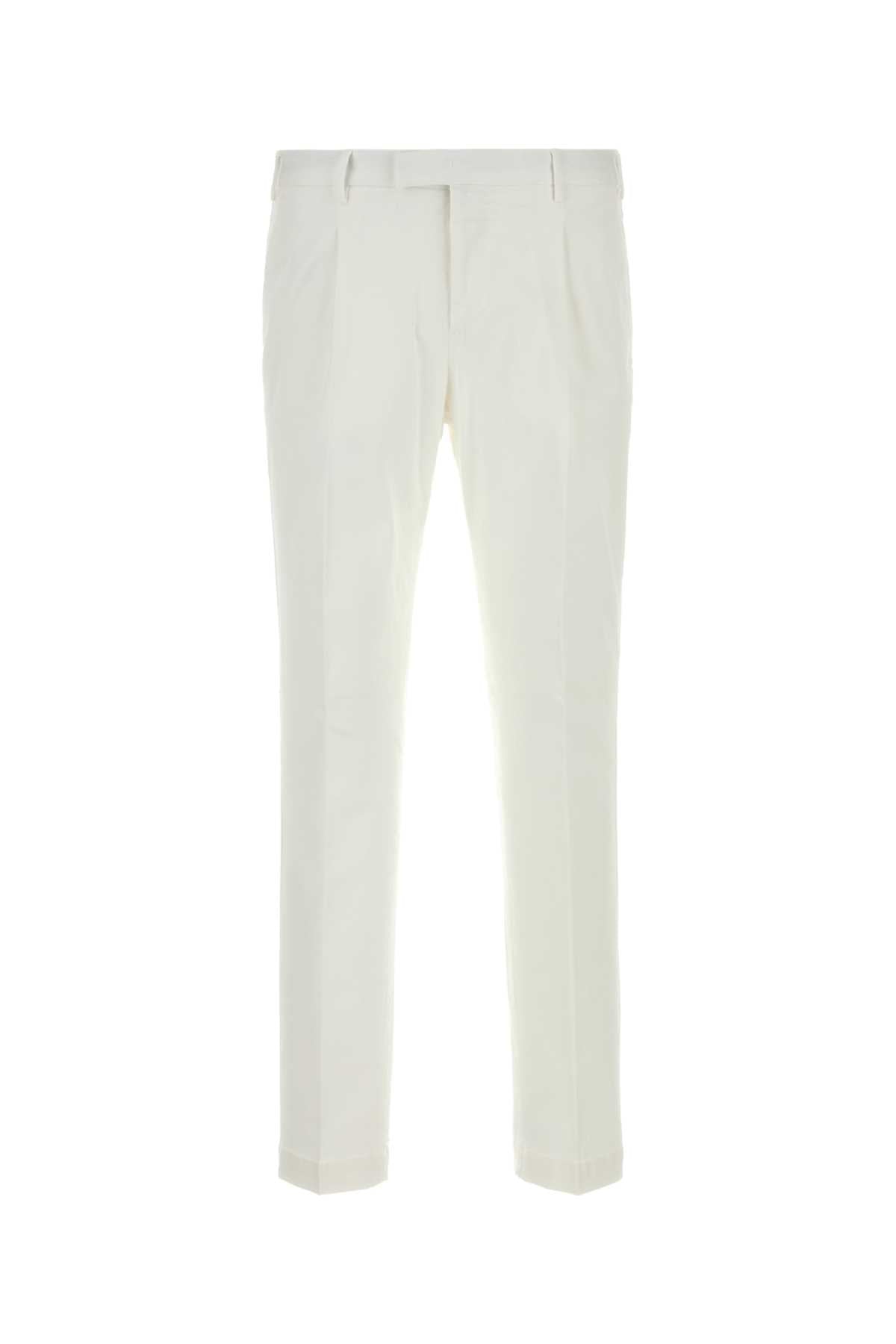 Cotton-Elastane Stretch Trousers — White