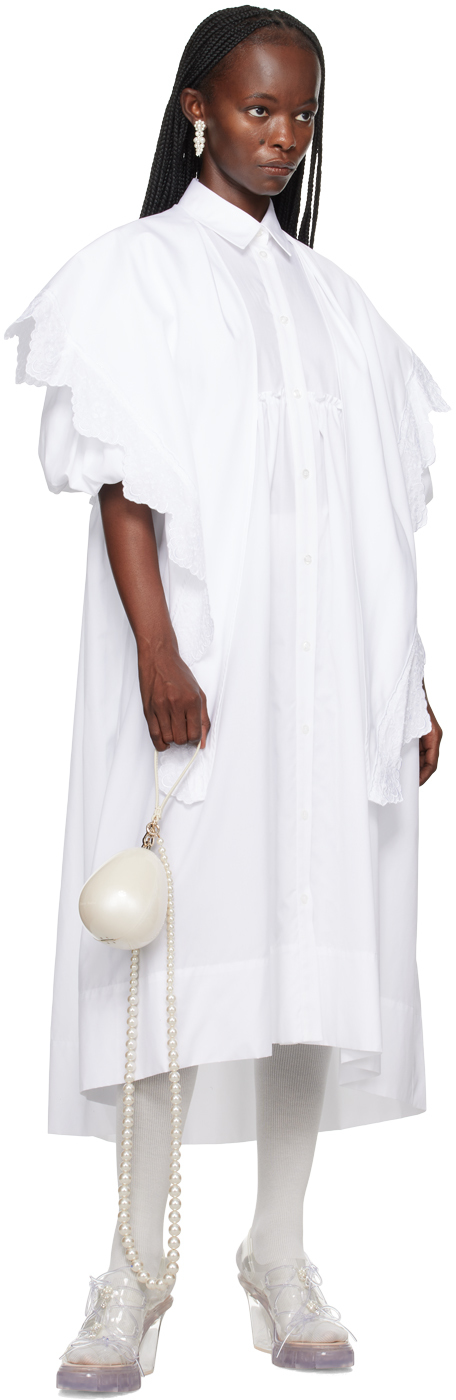White cotton midi dress