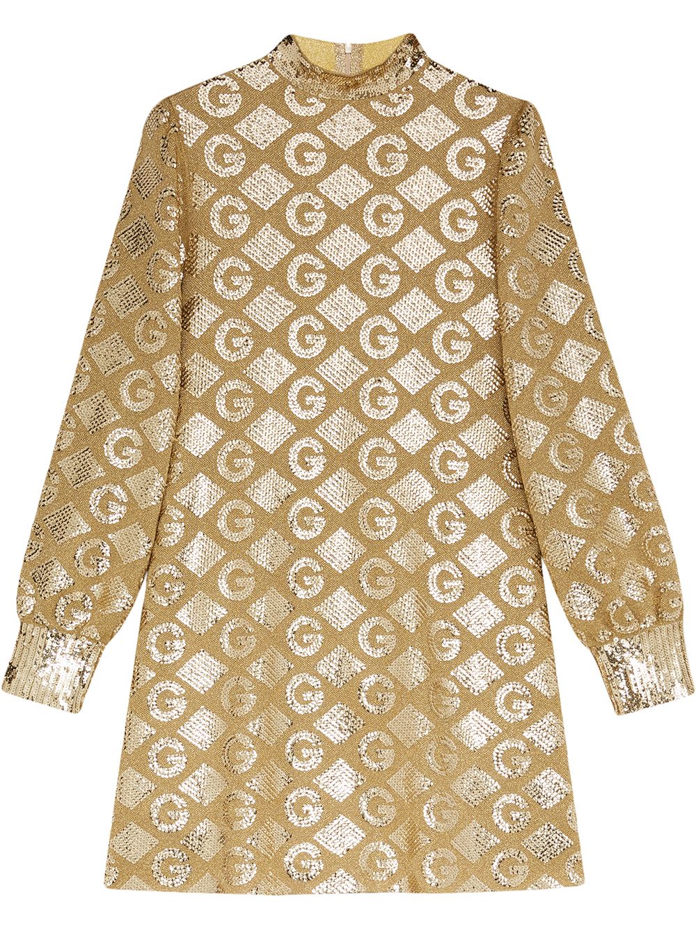 Lamé G rhombi jacquard dress - Gold