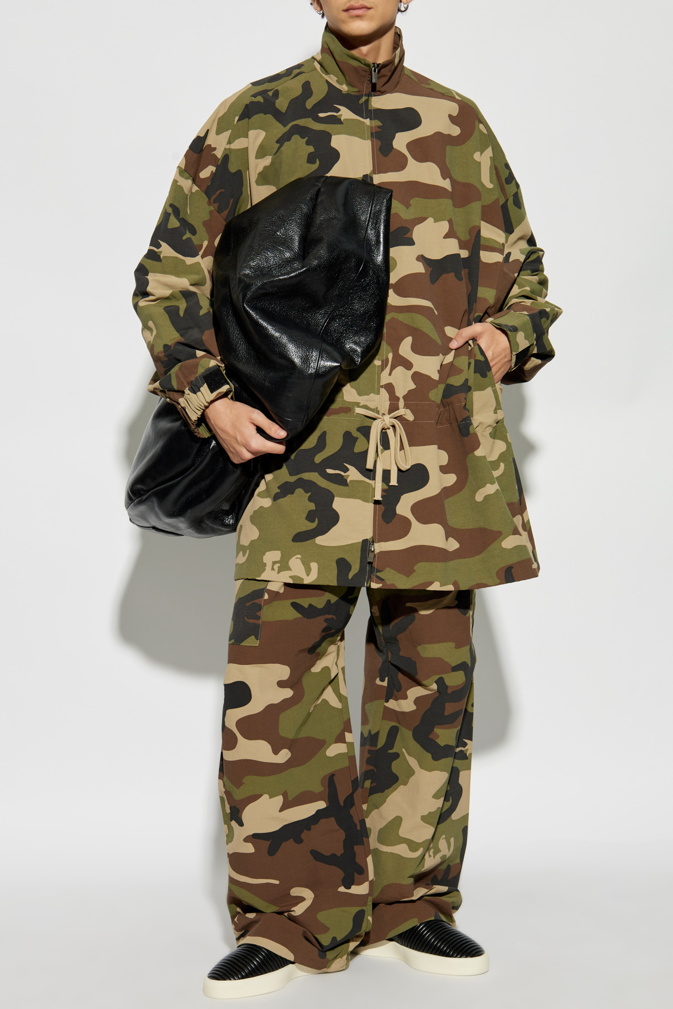 Jacket With Camo Print, Men's, Green
