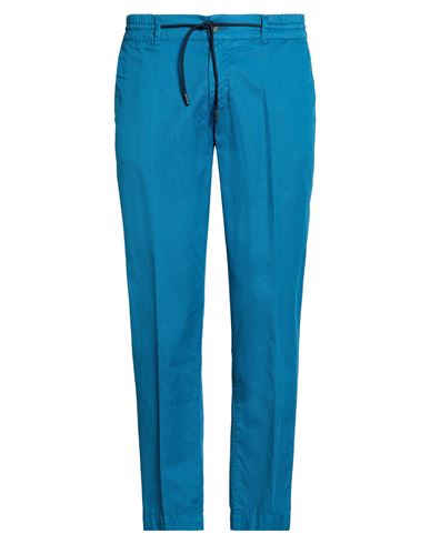 Man Pants Deep teal Size 34 Cotton, Linen, Elastane