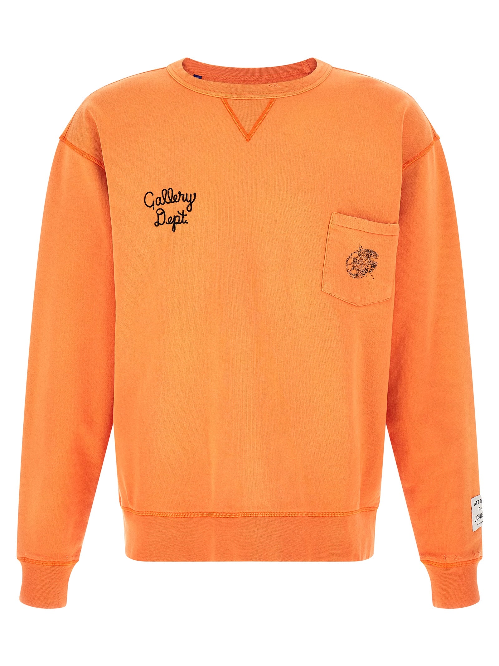 Logo-Embroidered Cotton Sweatshirt — Orange