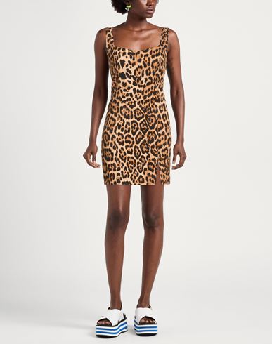 Woman Mini dress Light brown Size 0 Cotton, Elastane