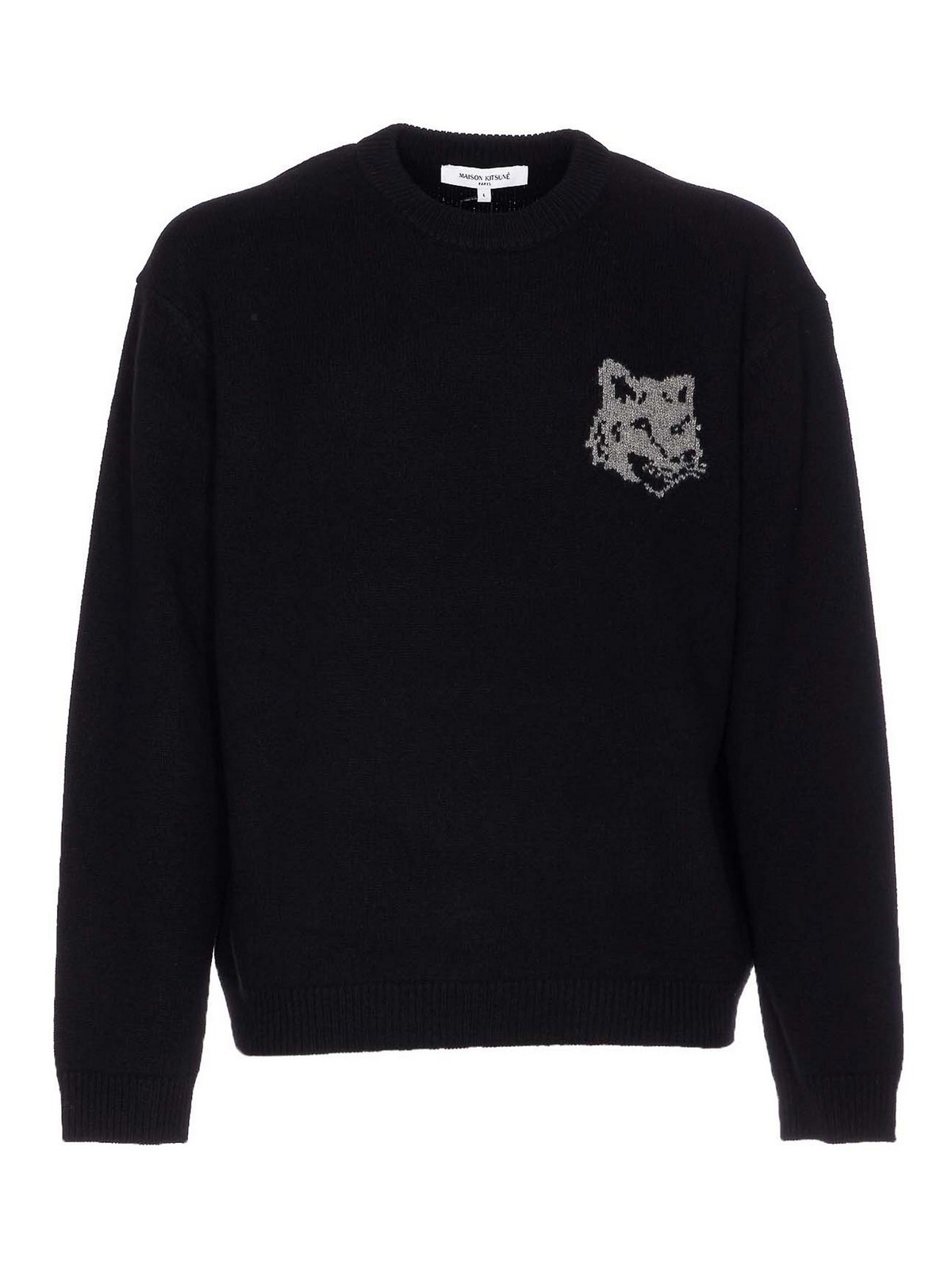 Black Fox Head Intarsia Sweater
