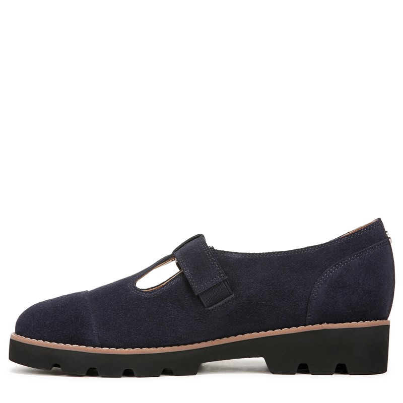 Women's Carmen T-Strap Loafers (Navy Suede)