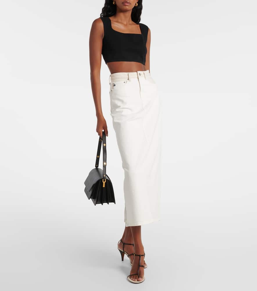 Denim maxi skirt