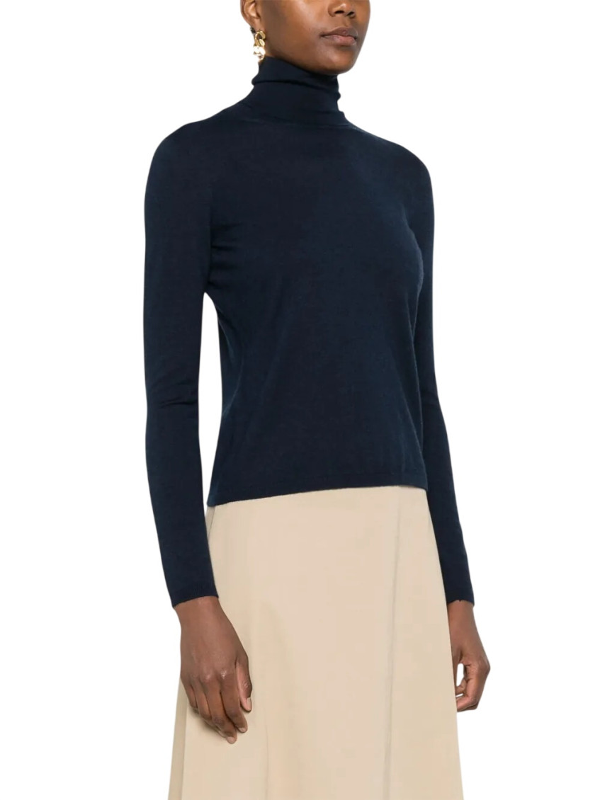 Navy Blue Turtle Neck Top