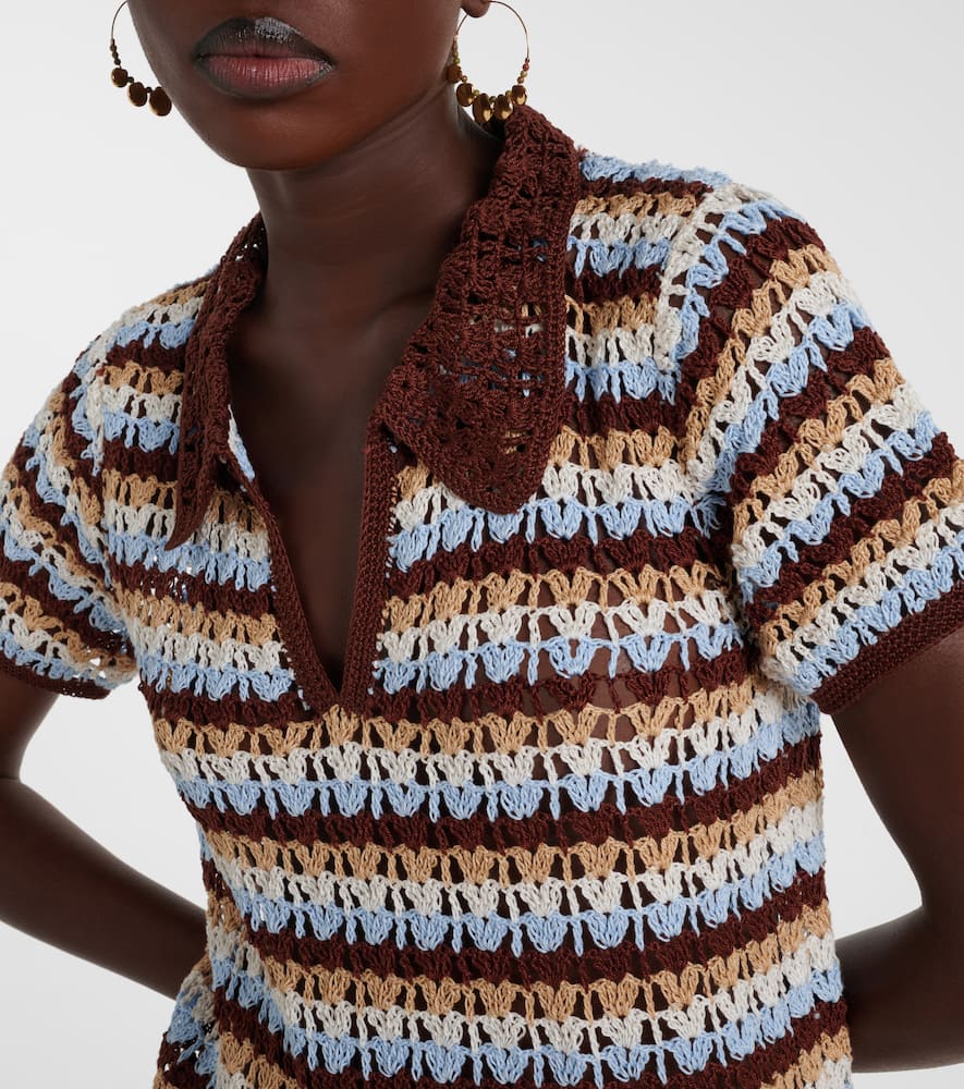 Crochet cotton polo dress