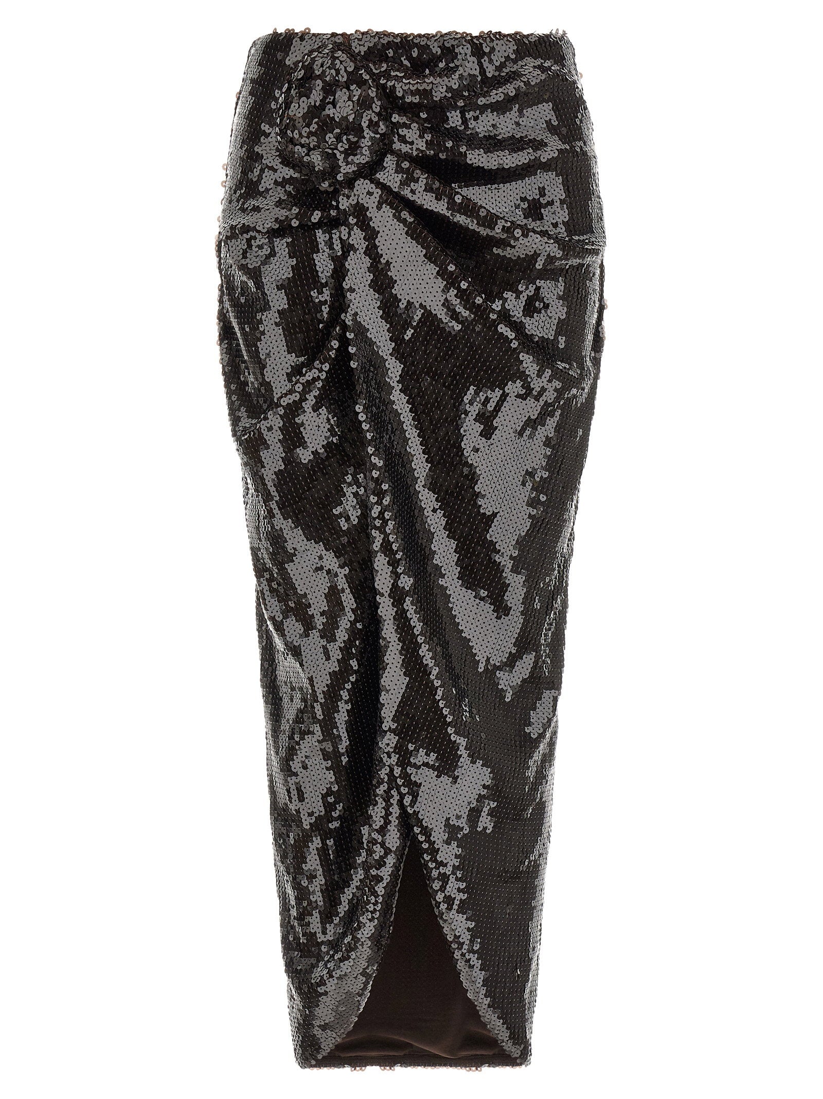 Sequin Knot Skirt — Black