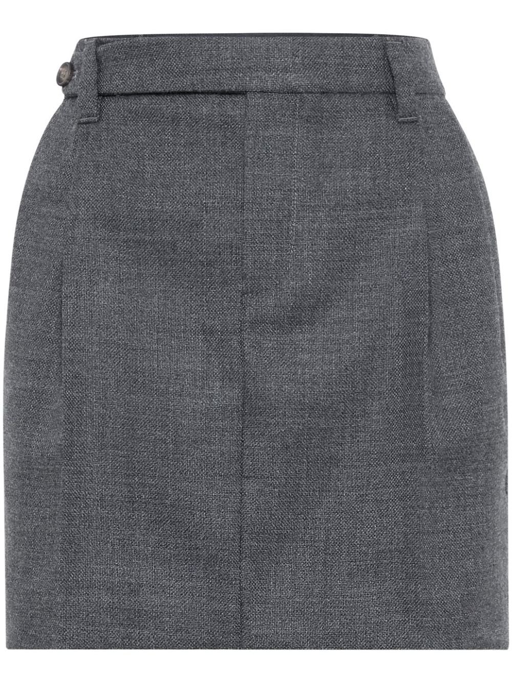 Tailored virgin wool miniskirt - Grey