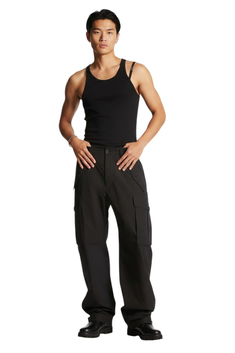 Black Relaxed Cargos Pants