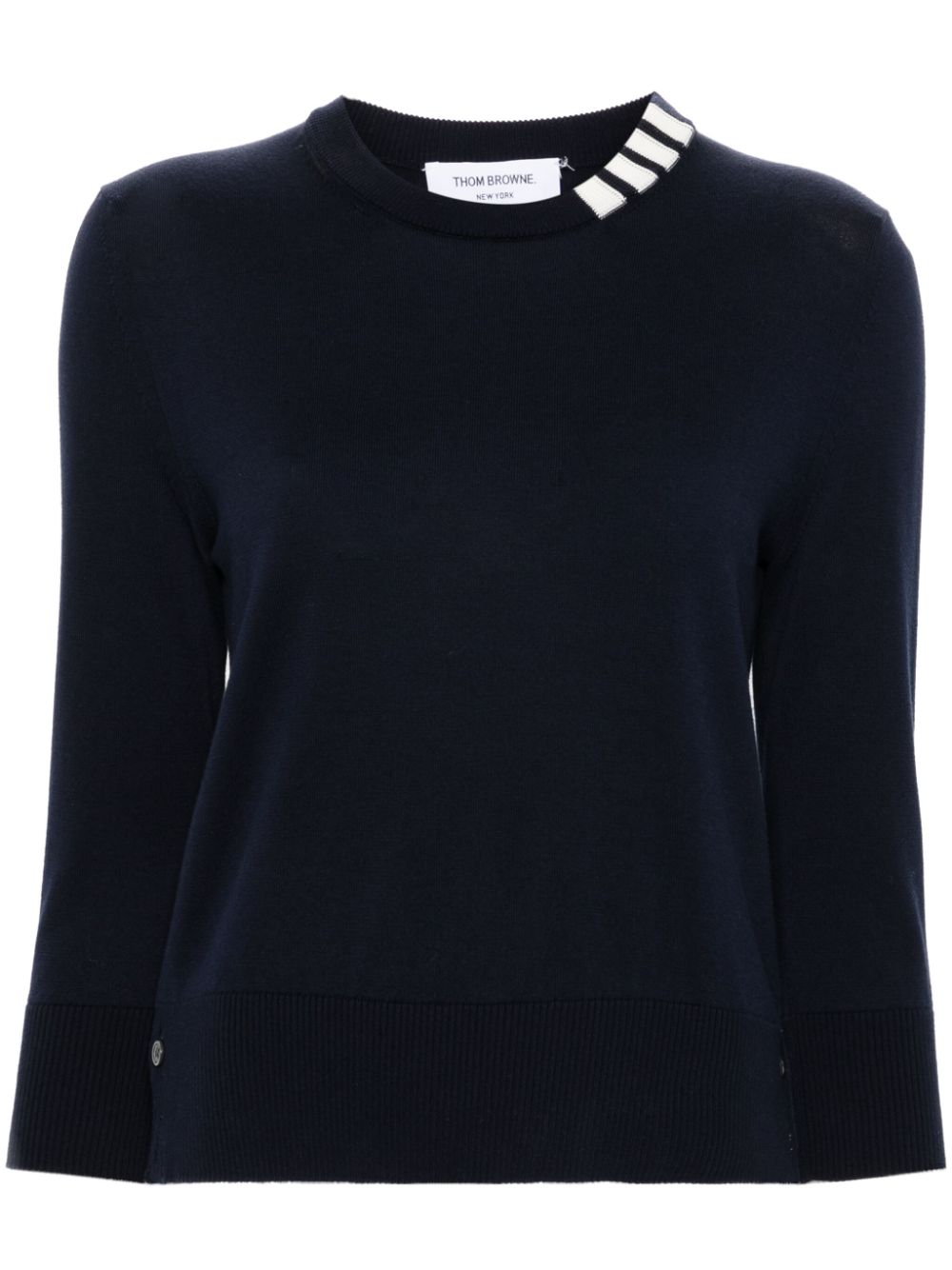 4-Bar cotton jumper - Blue