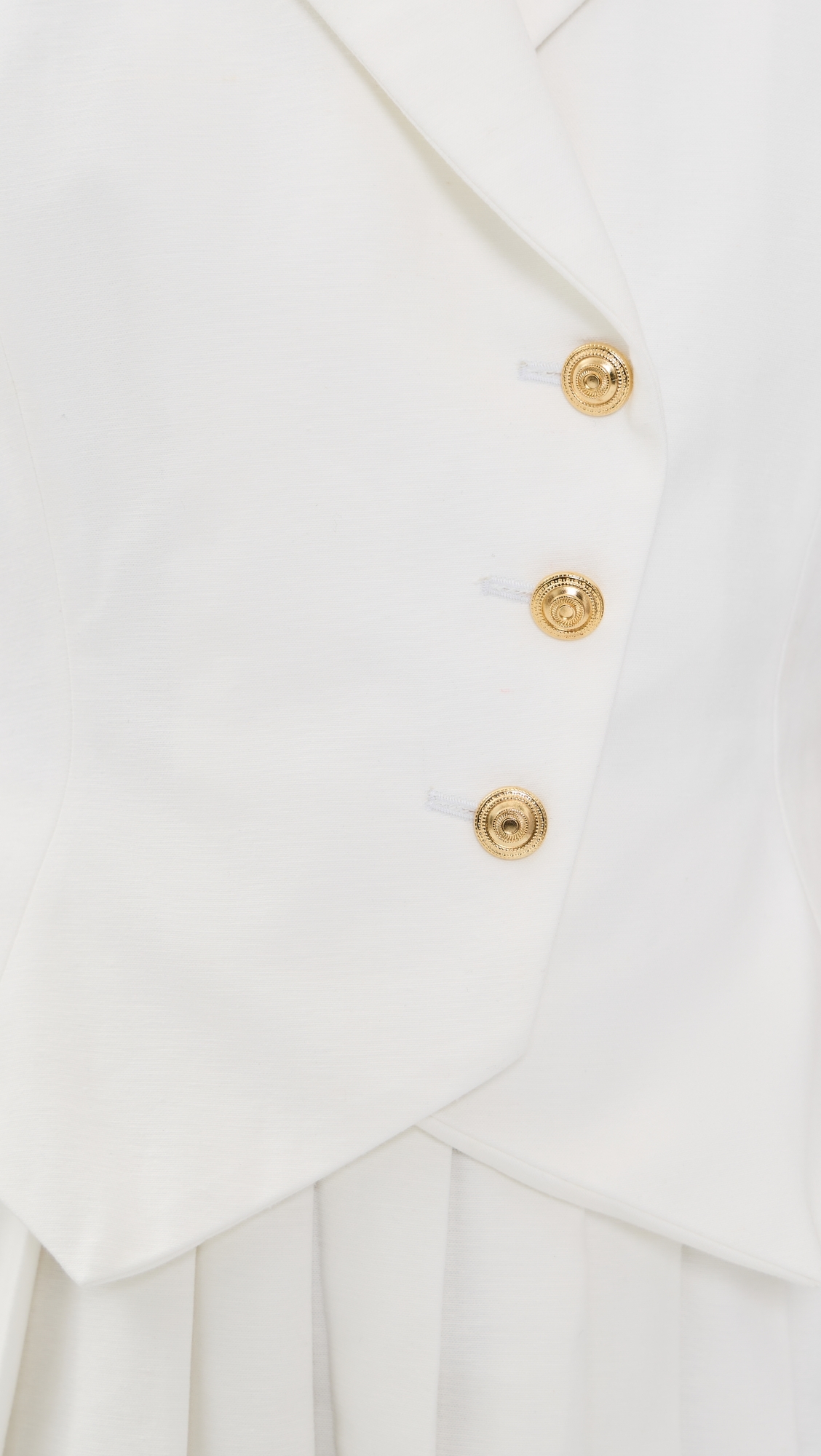 Pleated Waistcoat Mini Dress White
