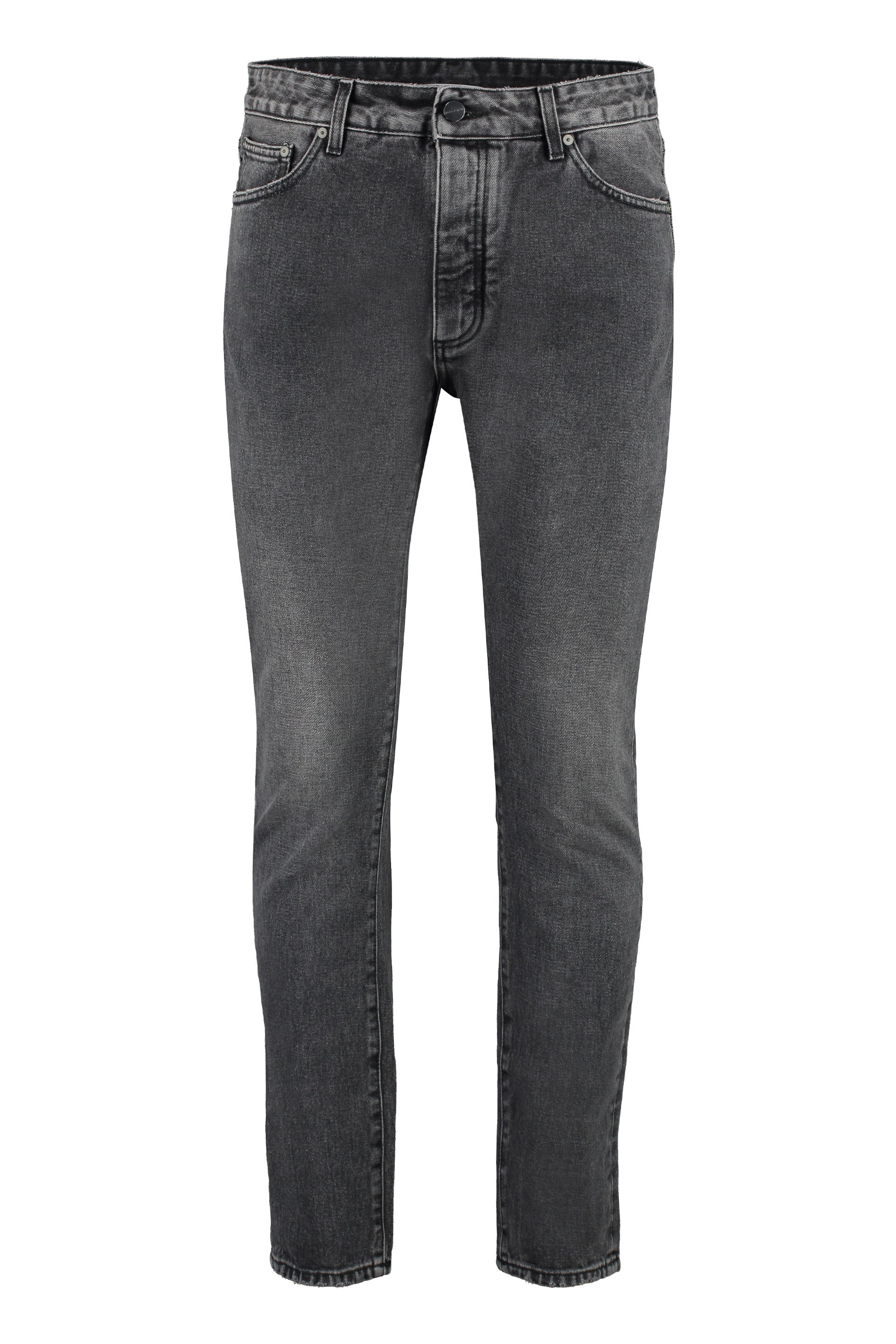 Straight Leg Jeans with Maxi Logo