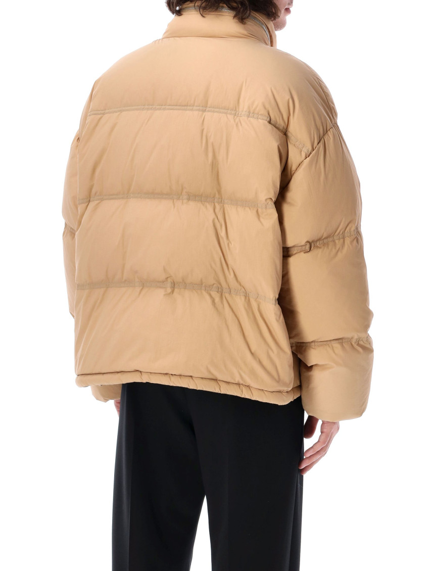 Beige Mock Collar Jacket