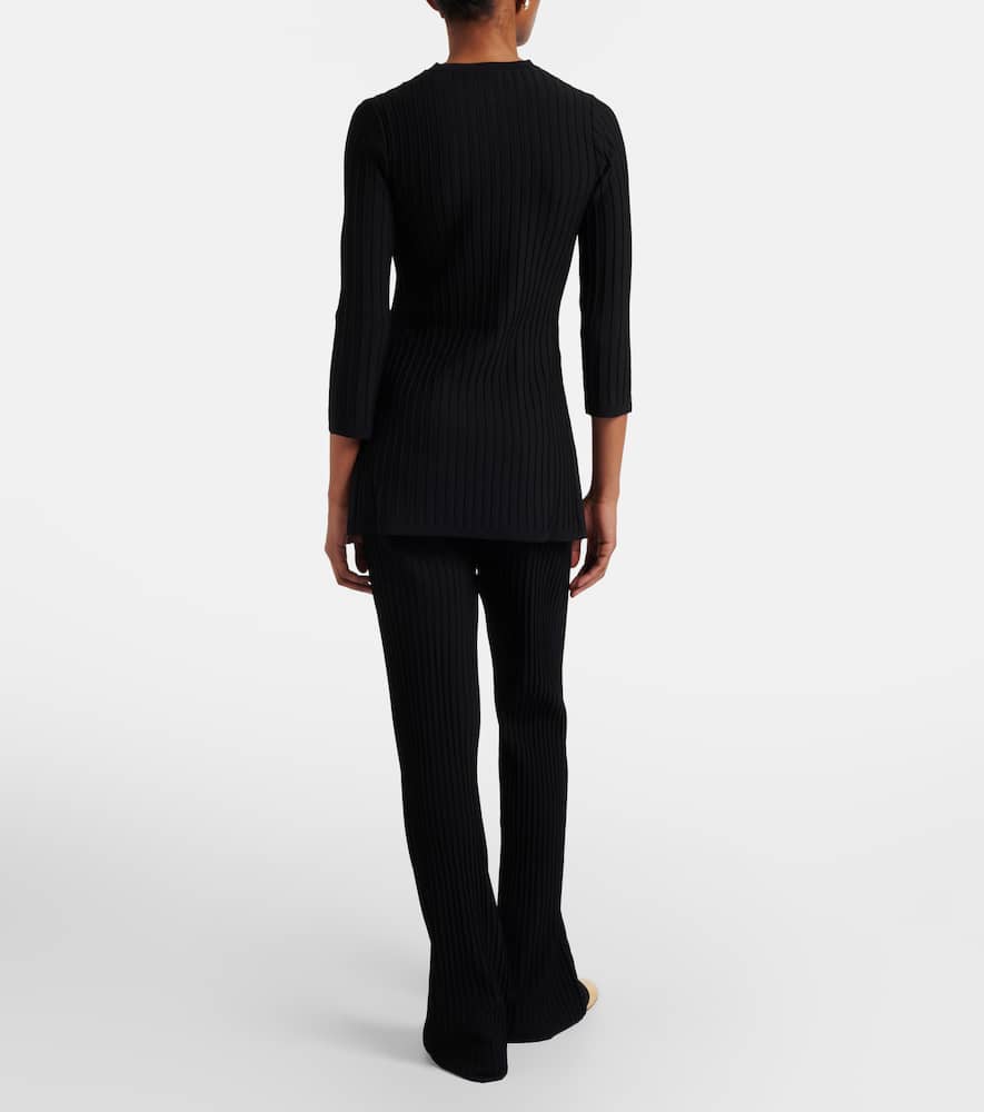 Bello ribbed-knit flared pants