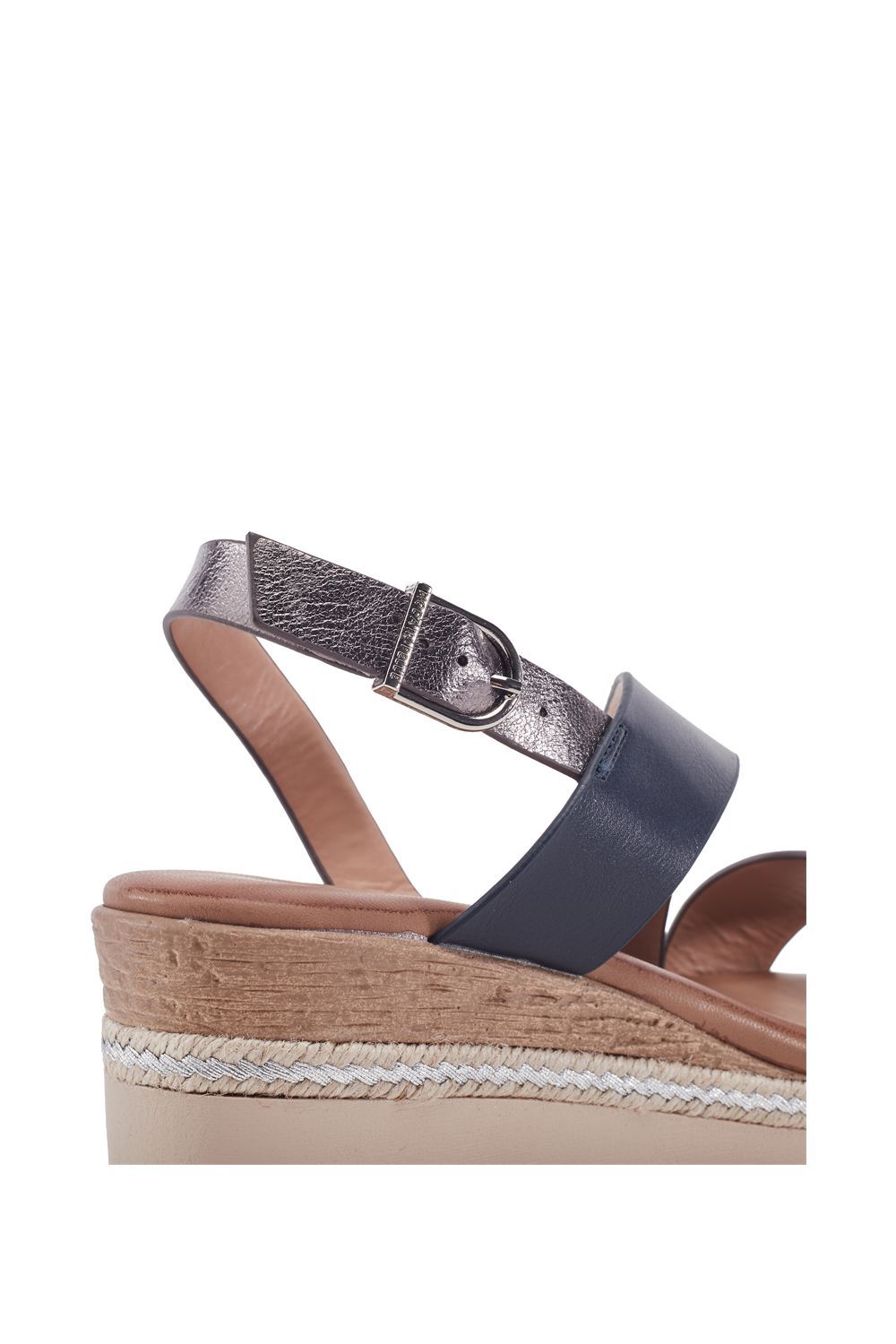 Moda In Pelle 'joani' Porvair Wedge Sandals In Blue
