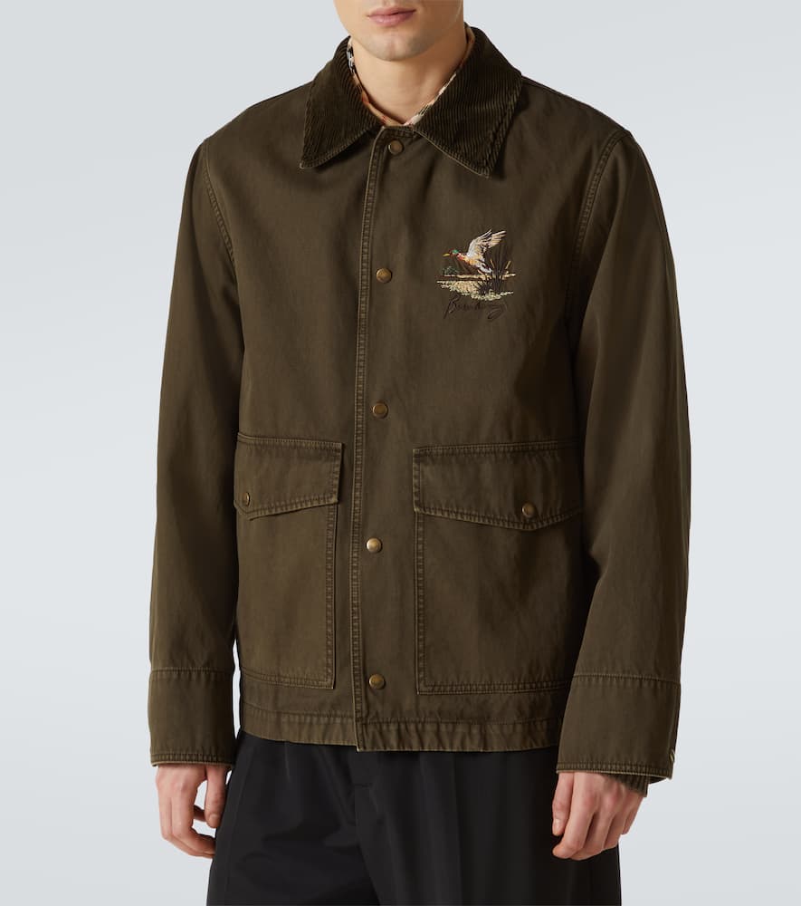 Quilted cropped cotton field jacket