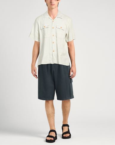 Platinum Man Shirt Light grey Size M Linen, Cotton, Elastane