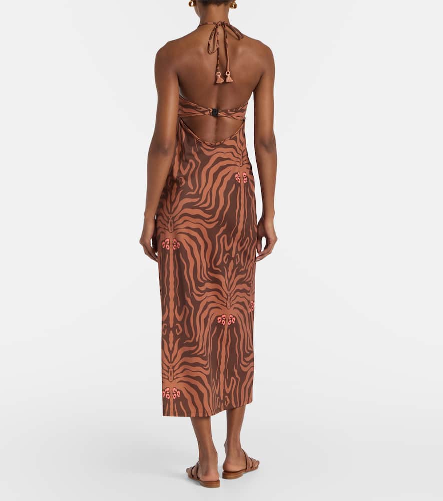 Jungle Palms printed midi dress