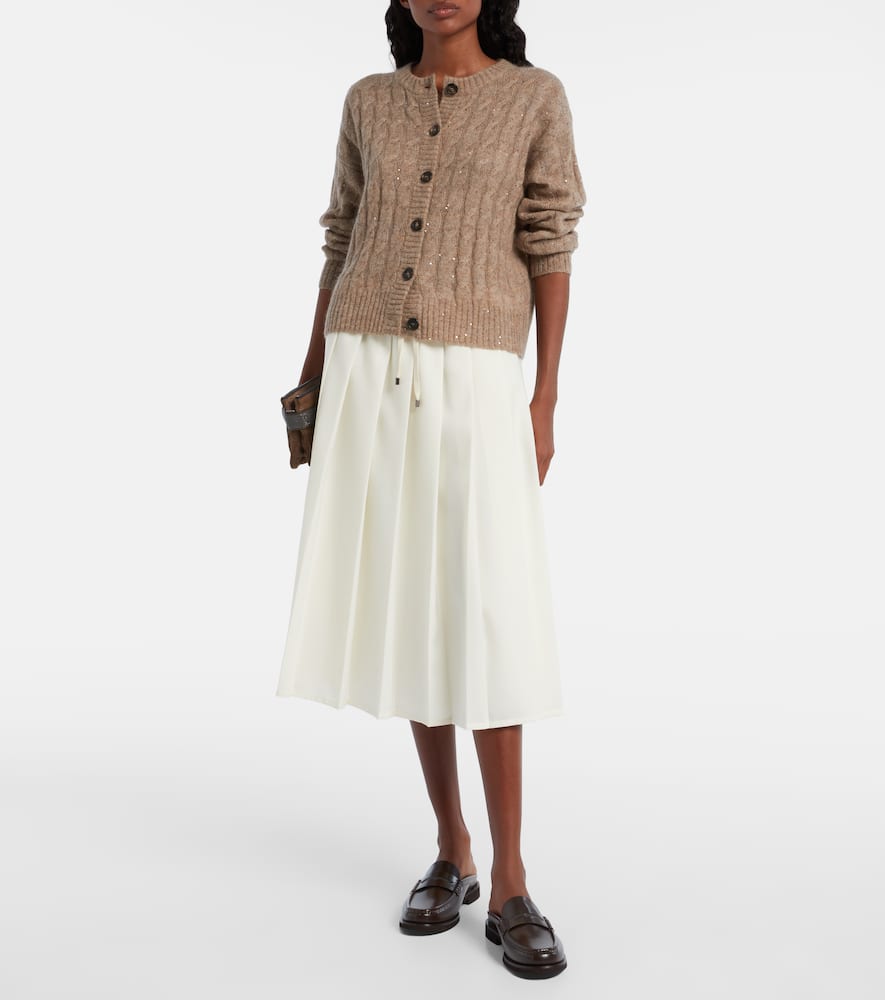 Pleated midi skirt