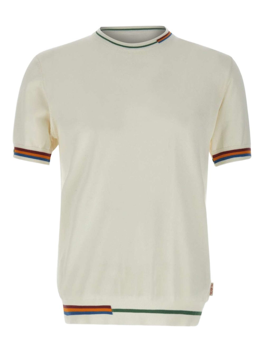 Stripe-trim T-shirt - White