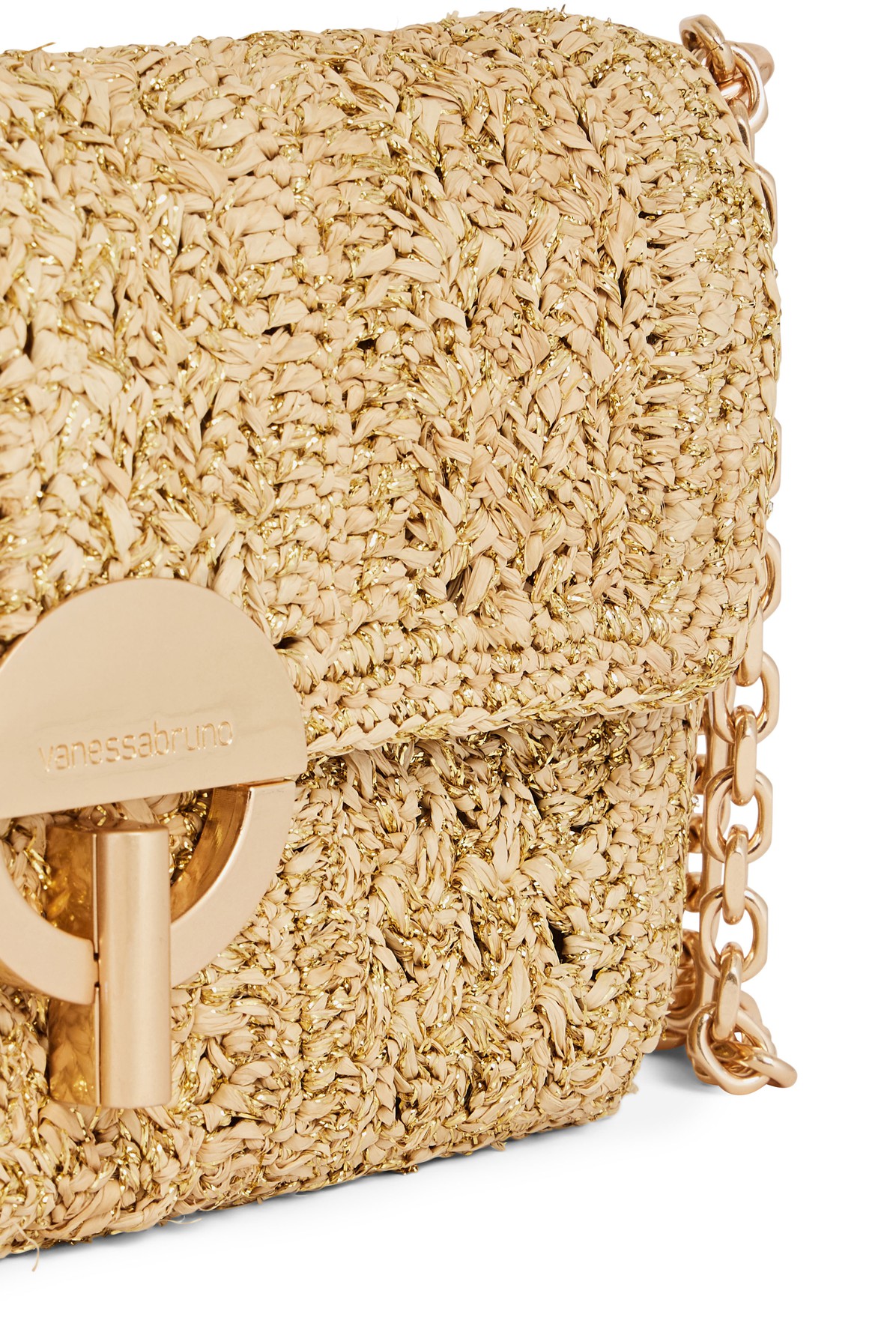 Nano Moon Bag in raffia and lurex