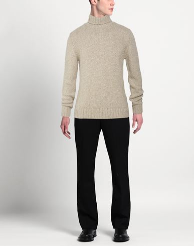Man Turtleneck Beige Size 40 Baby alpaca wool, Merino Wool