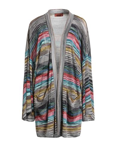 Woman Cardigan Black Size M Viscose, Metallic fiber