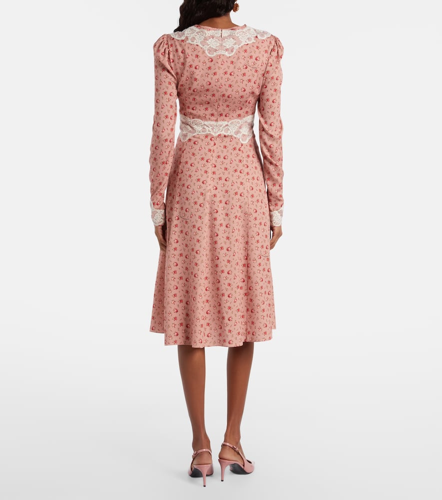 Floral silk-blend midi dress