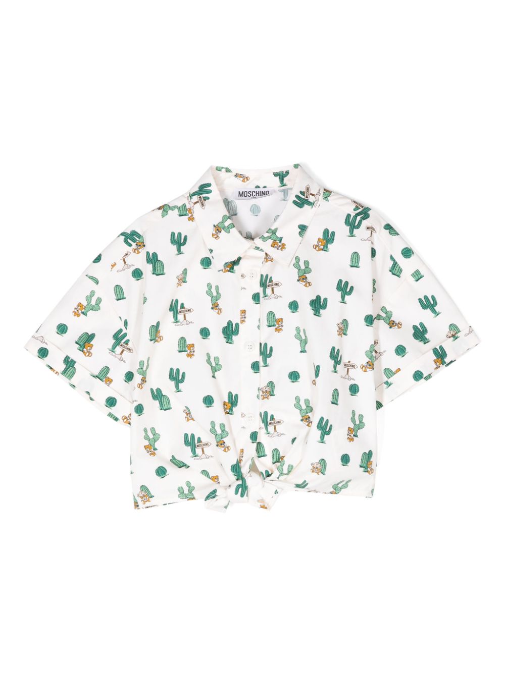 Cactus-print cotton shirt - Neutrals