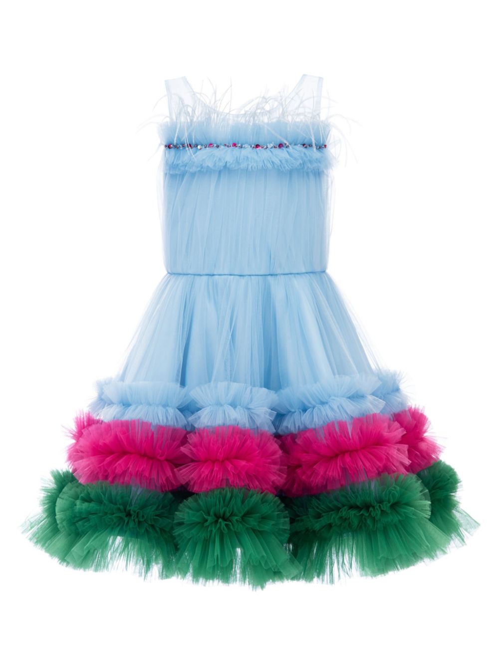 Granada ruffled dress - Blue