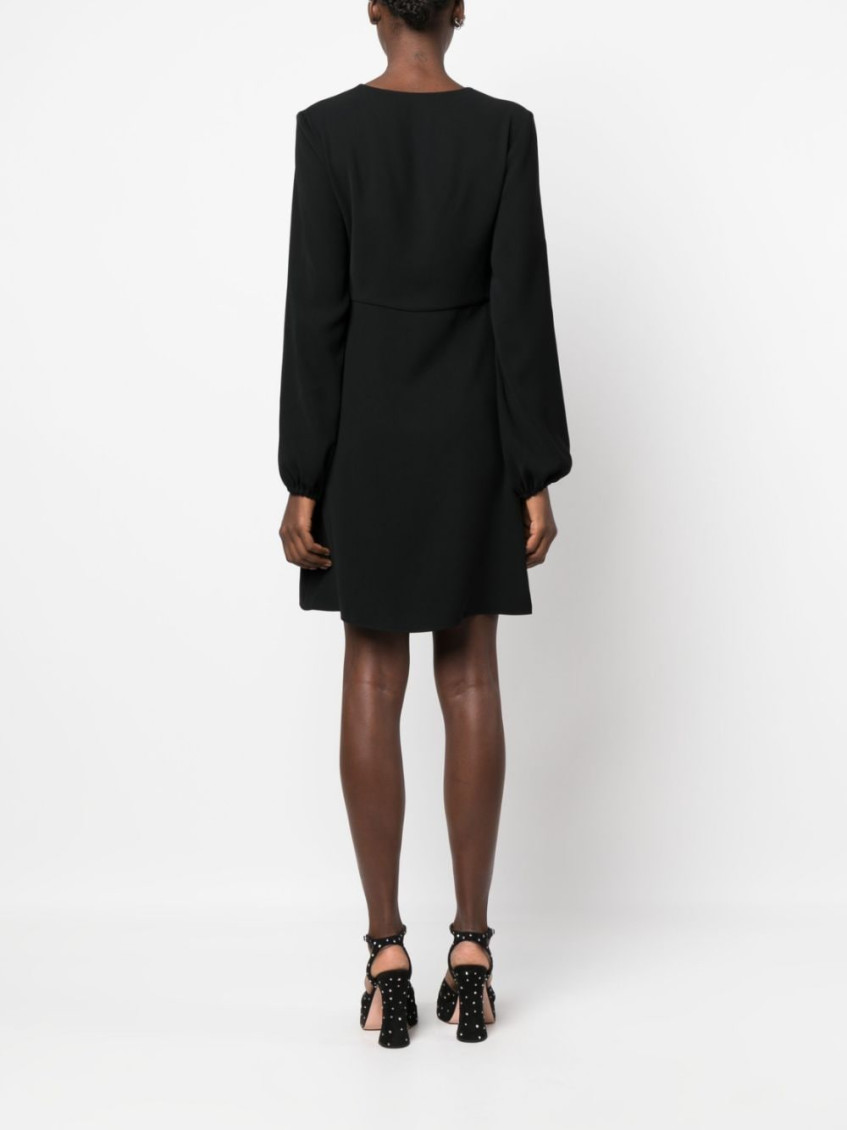 Black Abito V-neck Keyhole Dress