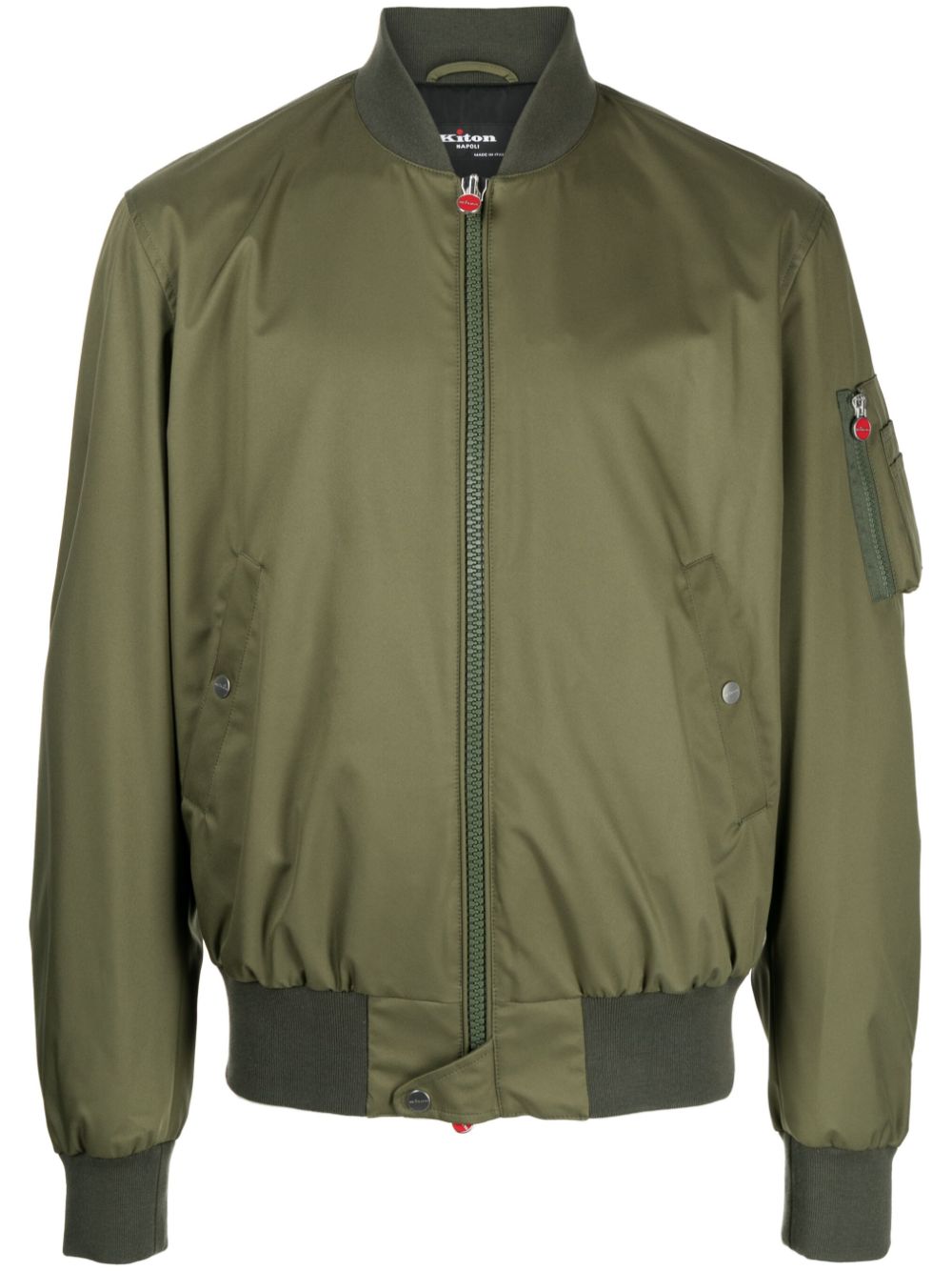 Sleeve pocket bomber jacket - Green