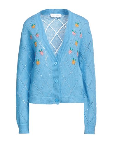 Woman Cardigan Azure Size S Nylon, Mohair wool, Wool
