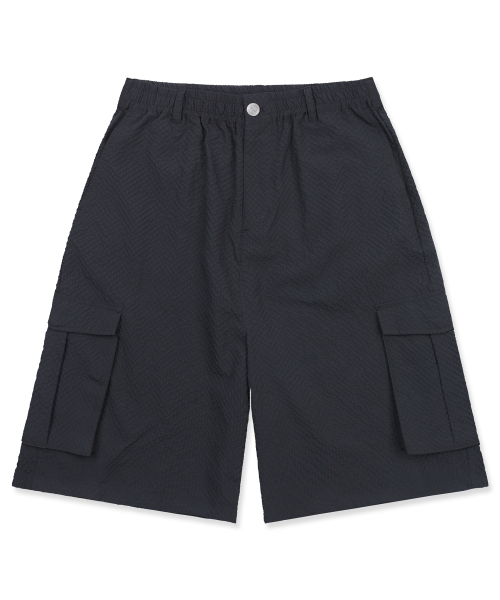XP333 Check Wrinkle Cargo Bermuda Pants