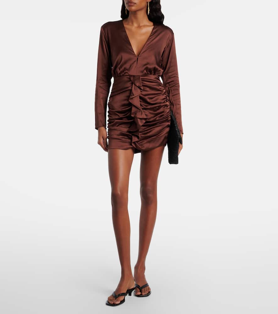 Ruffled satin minidress