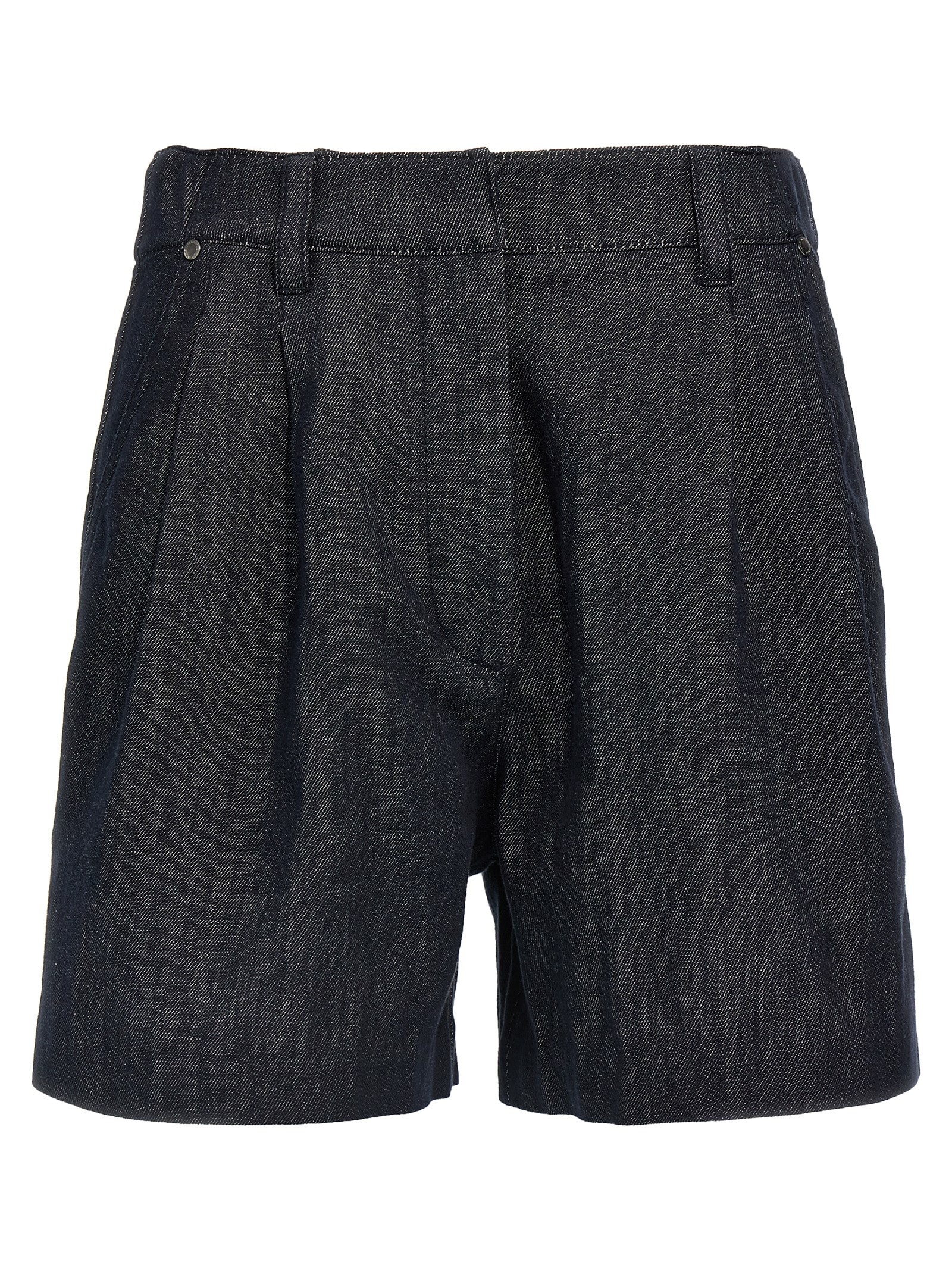 Pleat-detail shorts - Blue
