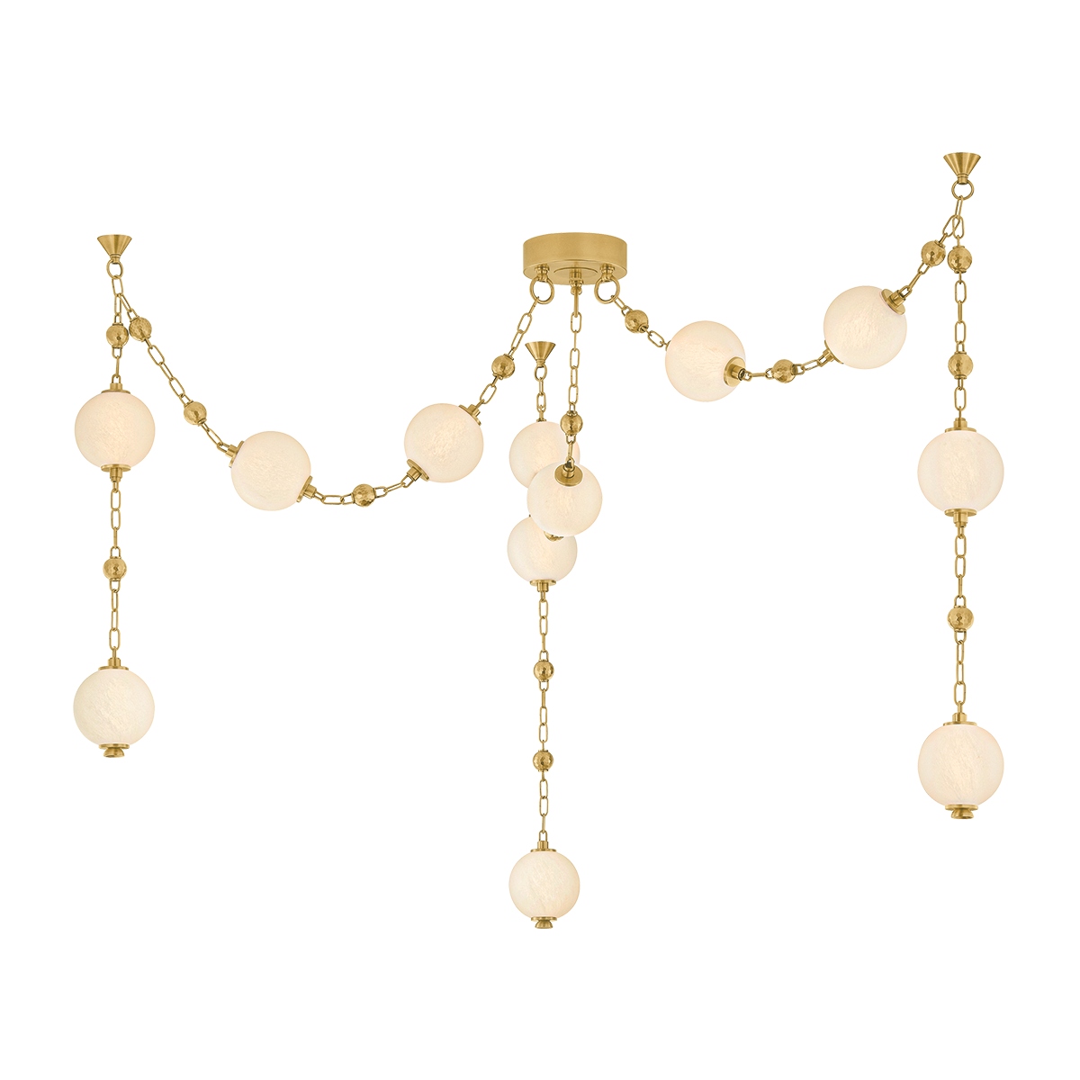 Vintage Brass LED Chandelier from the Corda Collection