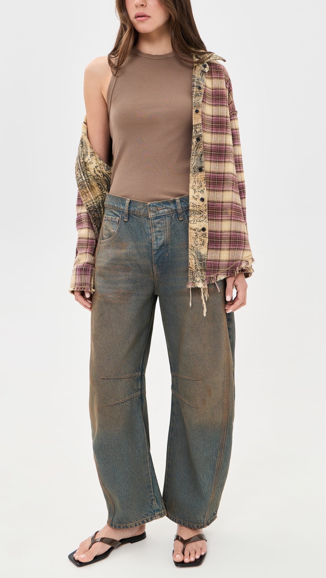 Good Luck Mid Rise Barrel Jeans Lost In The Desert