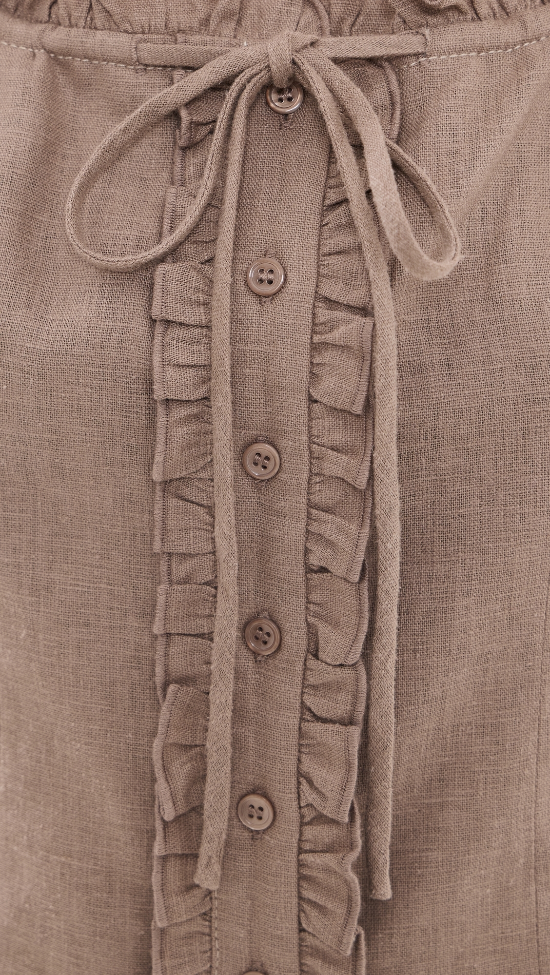 Linen Ruffle Cami Driftwood