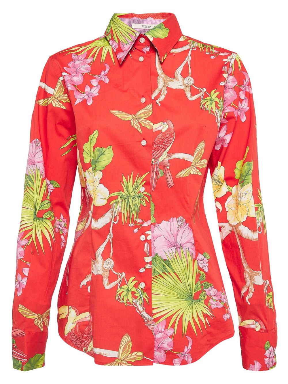 Floral-print long-sleeve shirt - Red