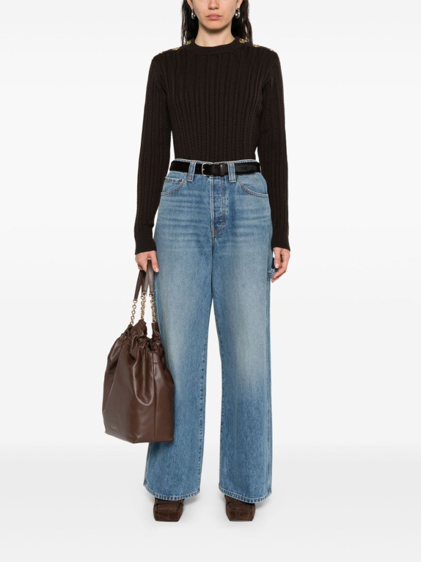 Journey W'S Ofra Regular Knit Crewneck Shoulder Botton Wool Cable Knitwear Brown