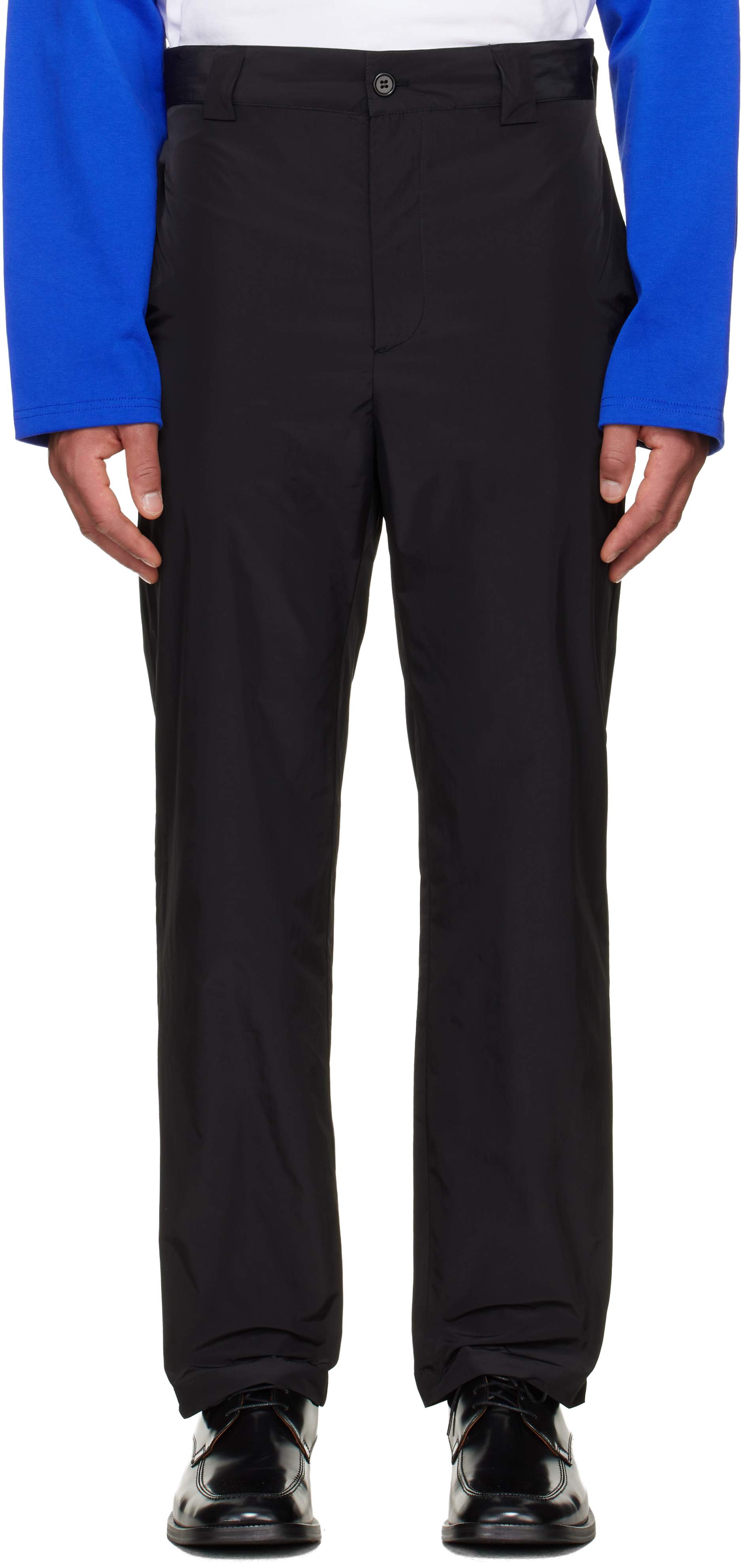 Black Straight Fitted Active Trousers